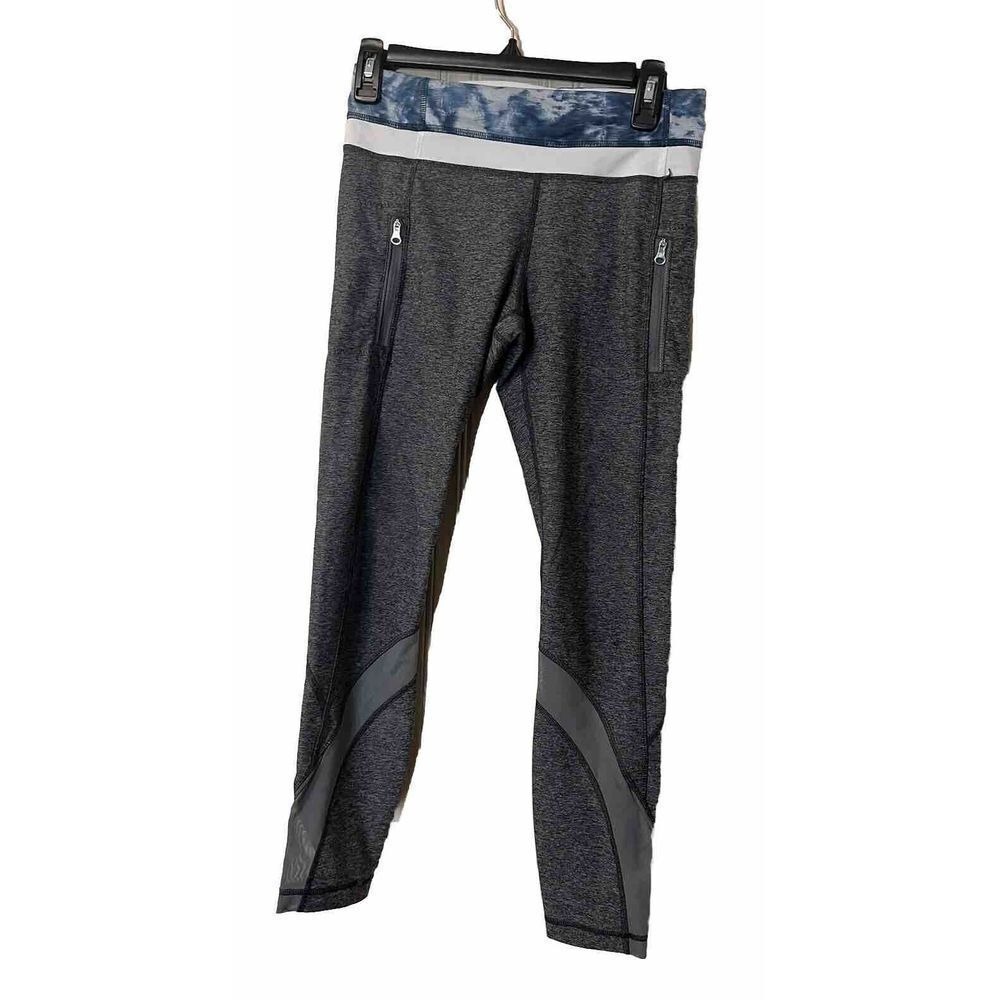Lululemon InspireTight II Mesh Panels Size 6 Heathered Gray Sea Side Leggings